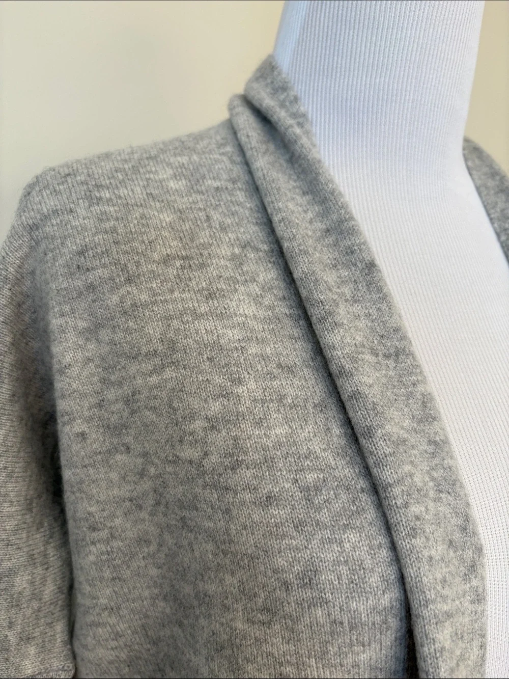 New J. Crew Light Gray Cashmere Open-Front Cardigan Sweater